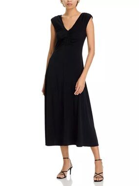 Derek Lam 10 Crosby Women's Isabel Rouched Sleeveless Dress, Black size S